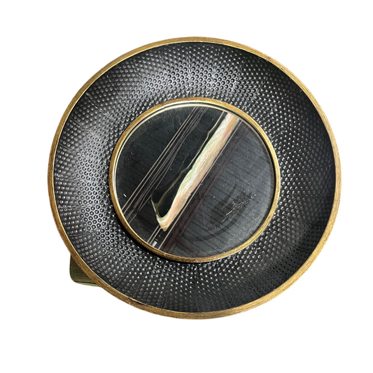Round Faux Hammered Metal Framed Mirror *OPEN BOX at