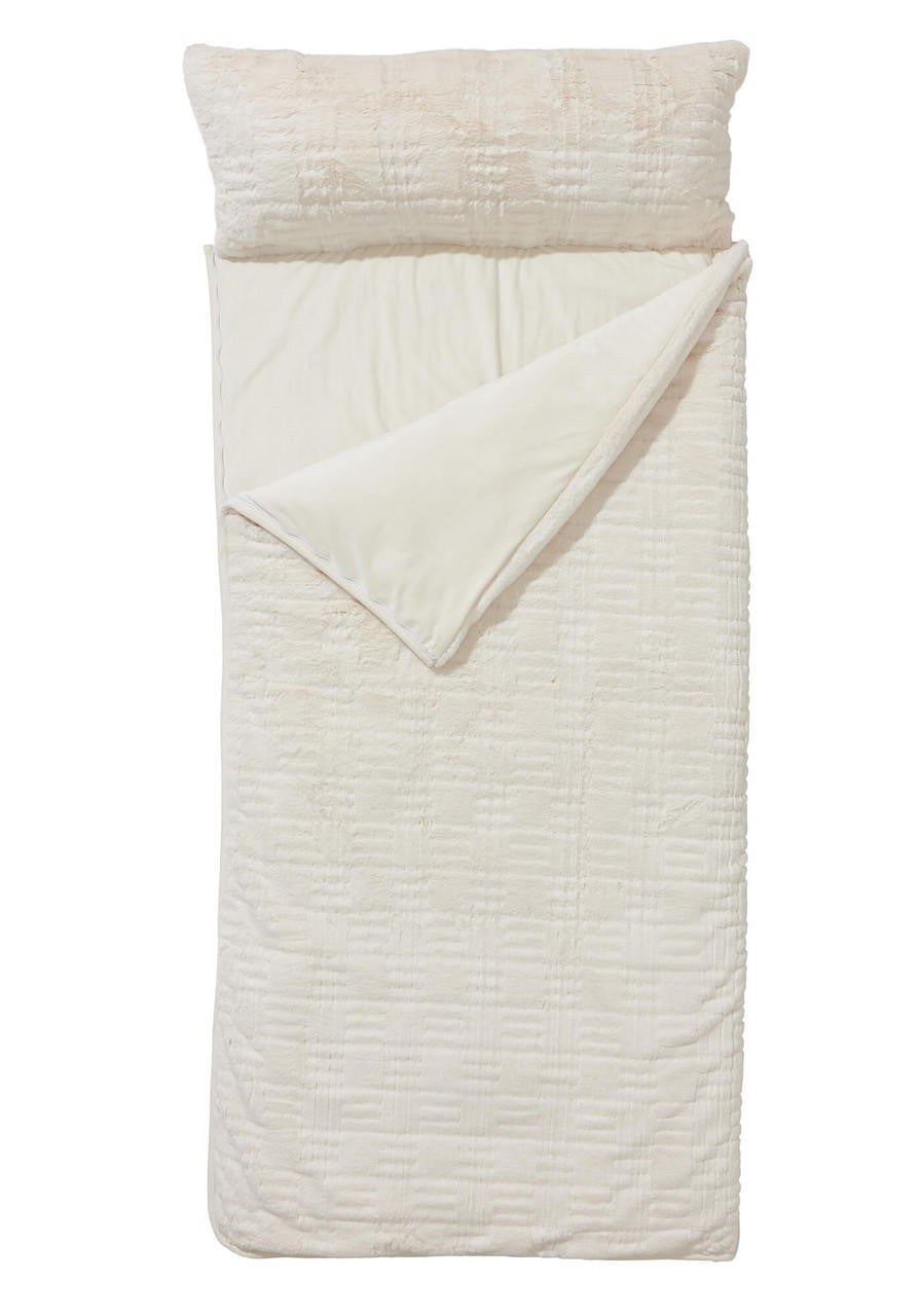Ivory Faux Fur Sleeping