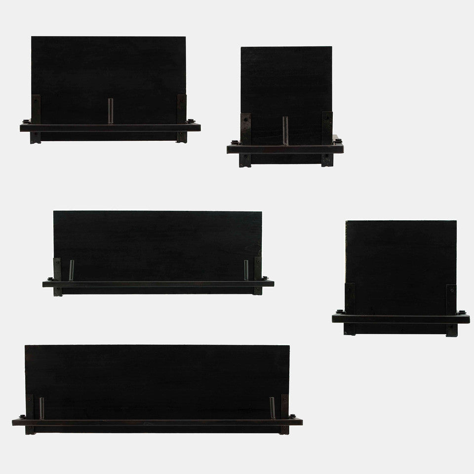 Wood/Metal Wall Shelves S/5
