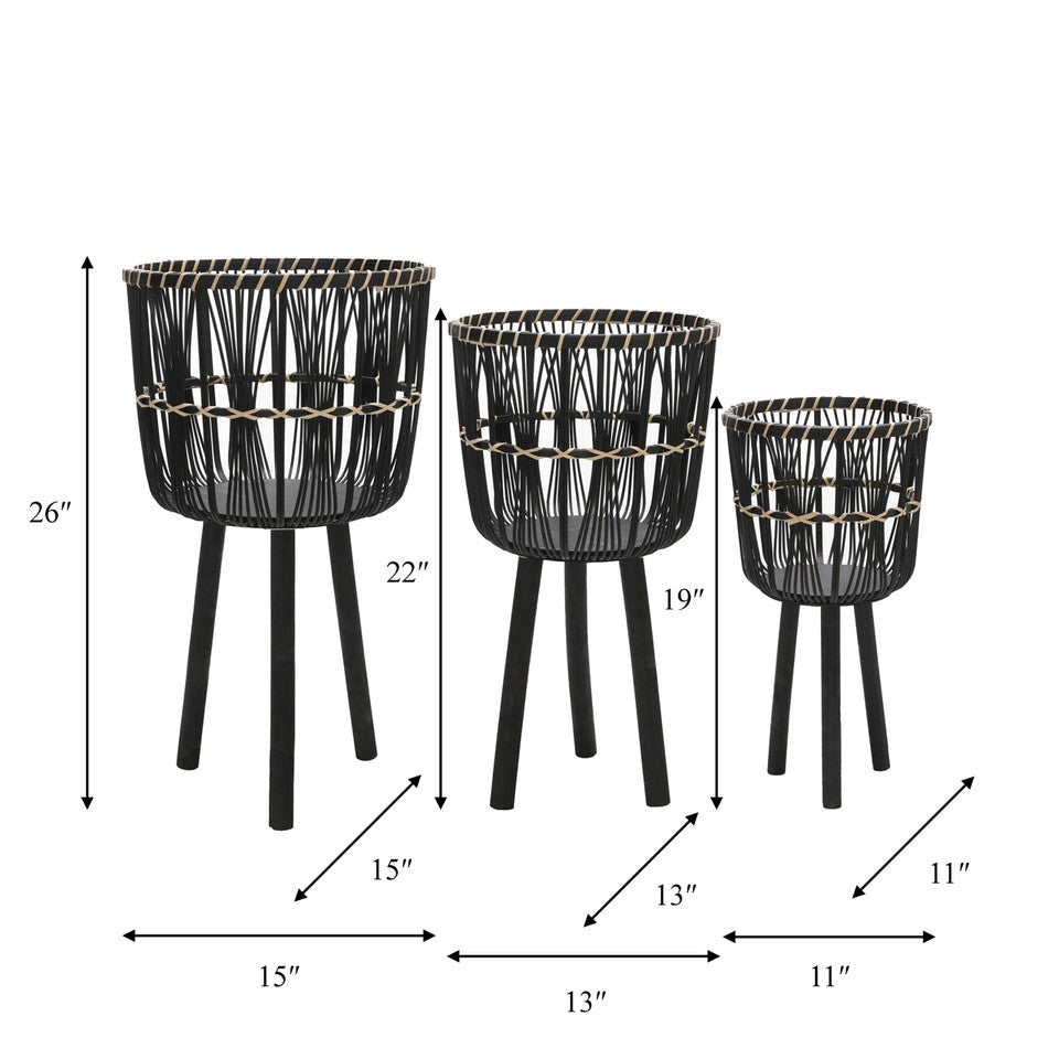 Bamboo Planters 11/13/15" S/3