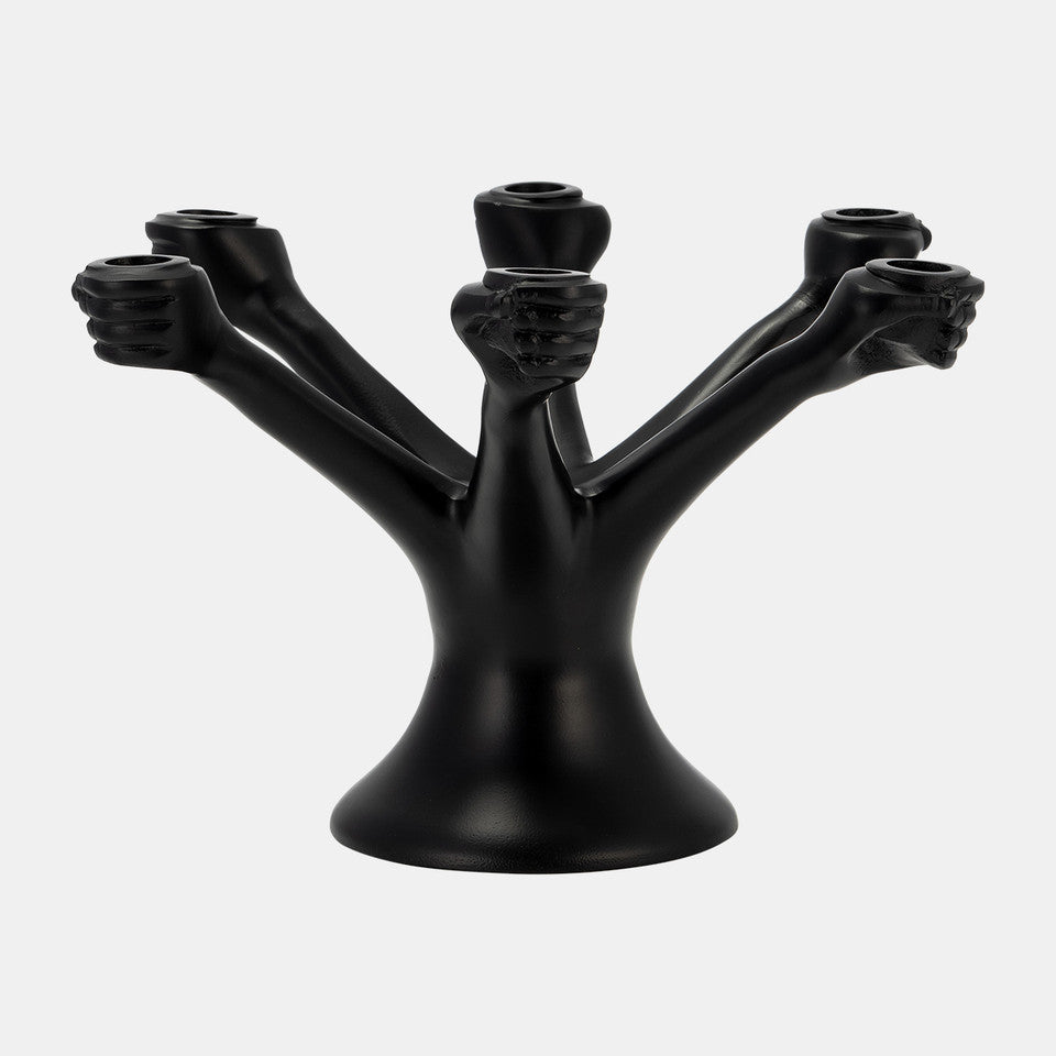 Hands Holding Taper Candelabra