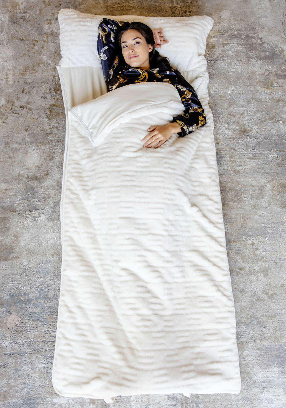 Ivory Faux Fur Sleeping