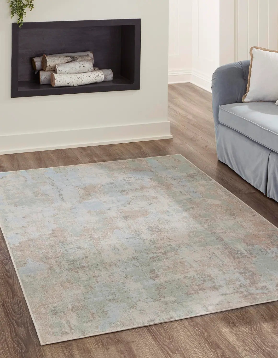Teal Lotus Rug- 2'x3'
