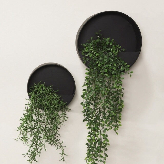 Metal 9"&12" Wall Planters, Black-8092