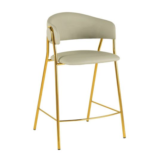 Lara Cream Vegan Leather Counter Stool - Set of 2
