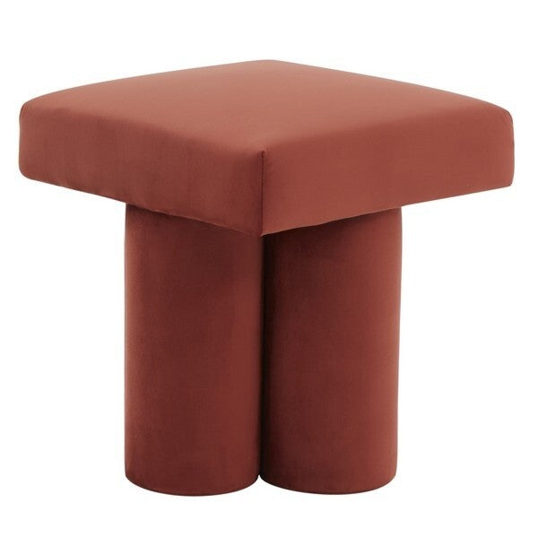 (Set of 2 )Rust Velvet Ottoman-OPEN BOX