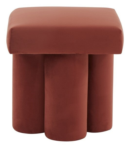 (Set of 2 )Rust Velvet Ottoman-OPEN BOX