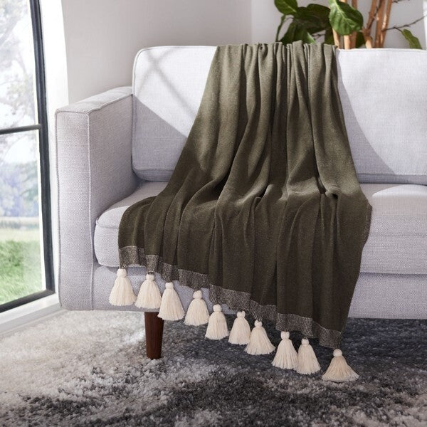 Green/ Beige Throw *OPEN BOX