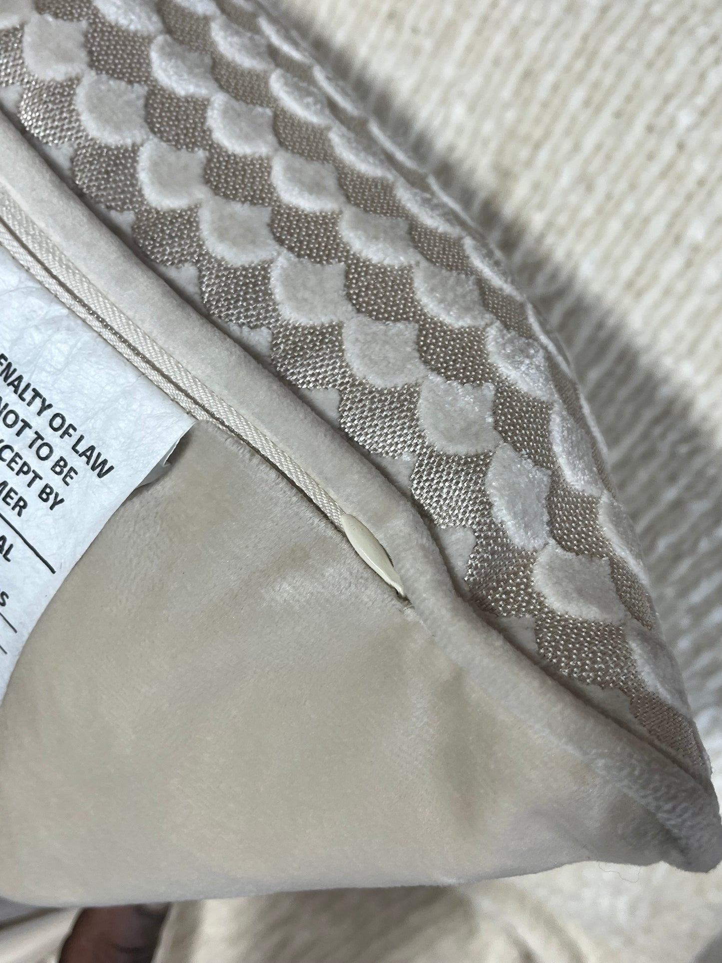 Tan 26”x26” decorative pillow