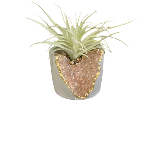Geode planter W/ faux plant-open box