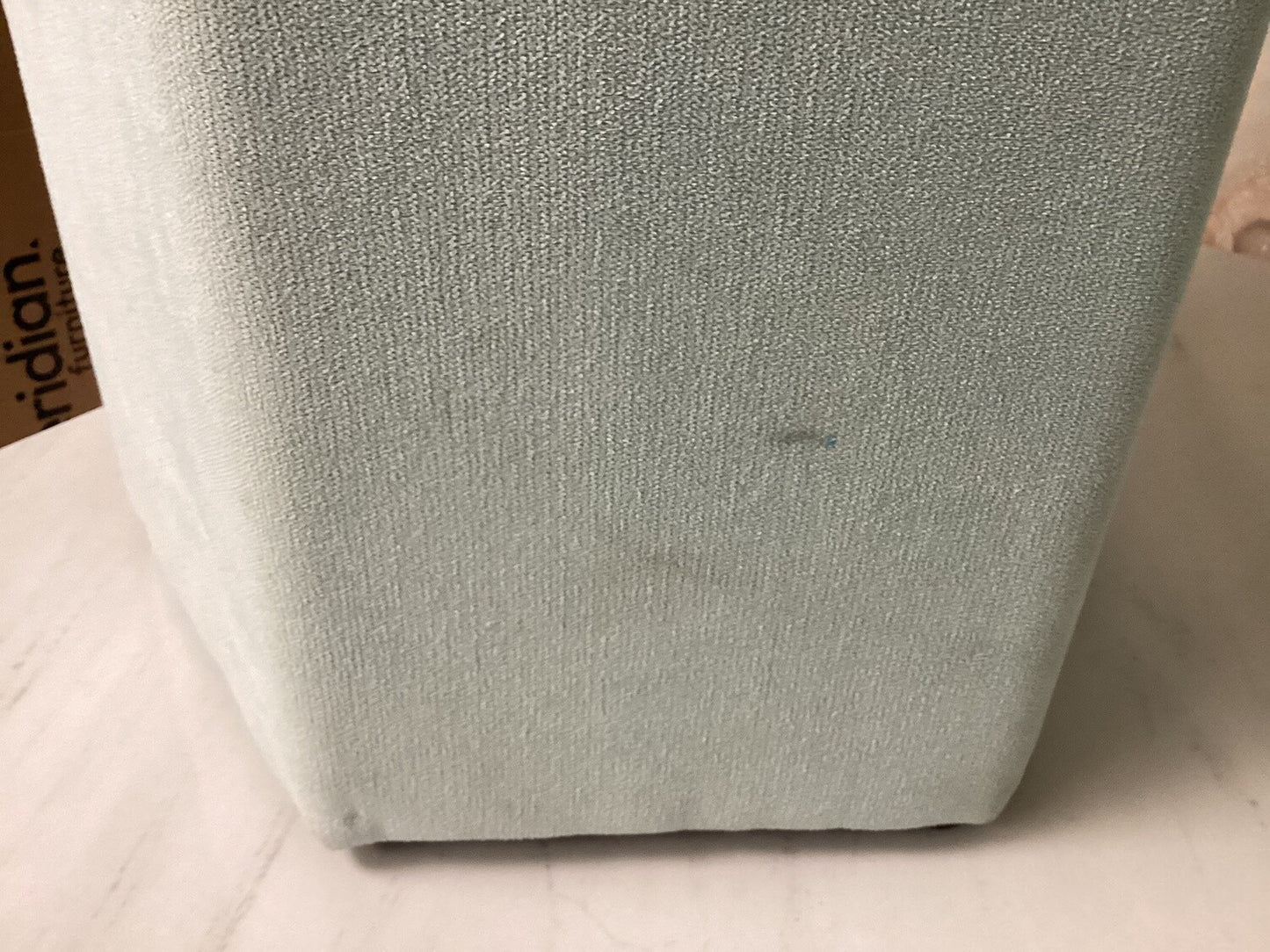 Light Blue Polyester Hexagon Ottoman - Local Pick Up Only
