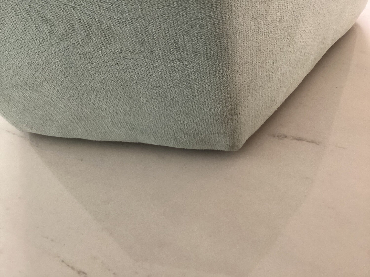 Light Blue Polyester Hexagon Ottoman - Local Pick Up Only