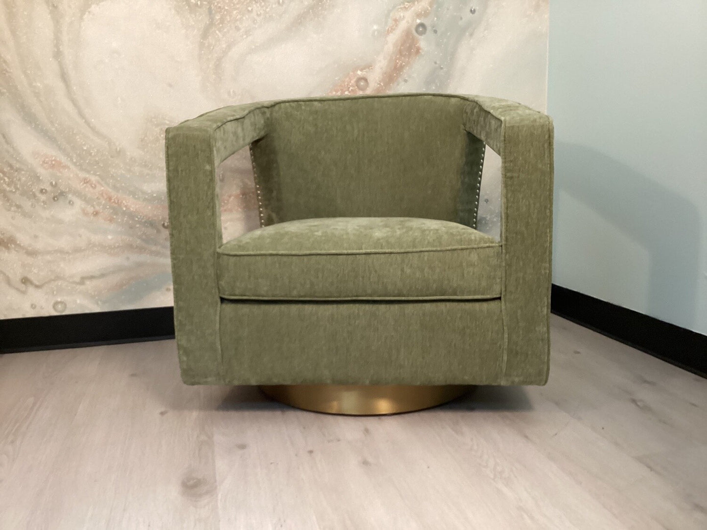 Green Swivel Contemporary Chair- Local Pick Up Only