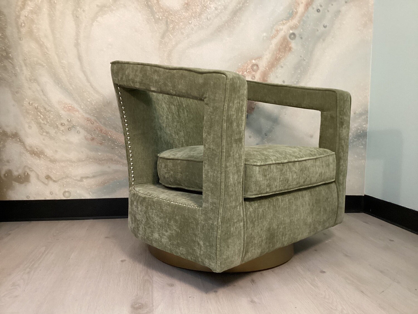 Green Swivel Contemporary Chair- Local Pick Up Only