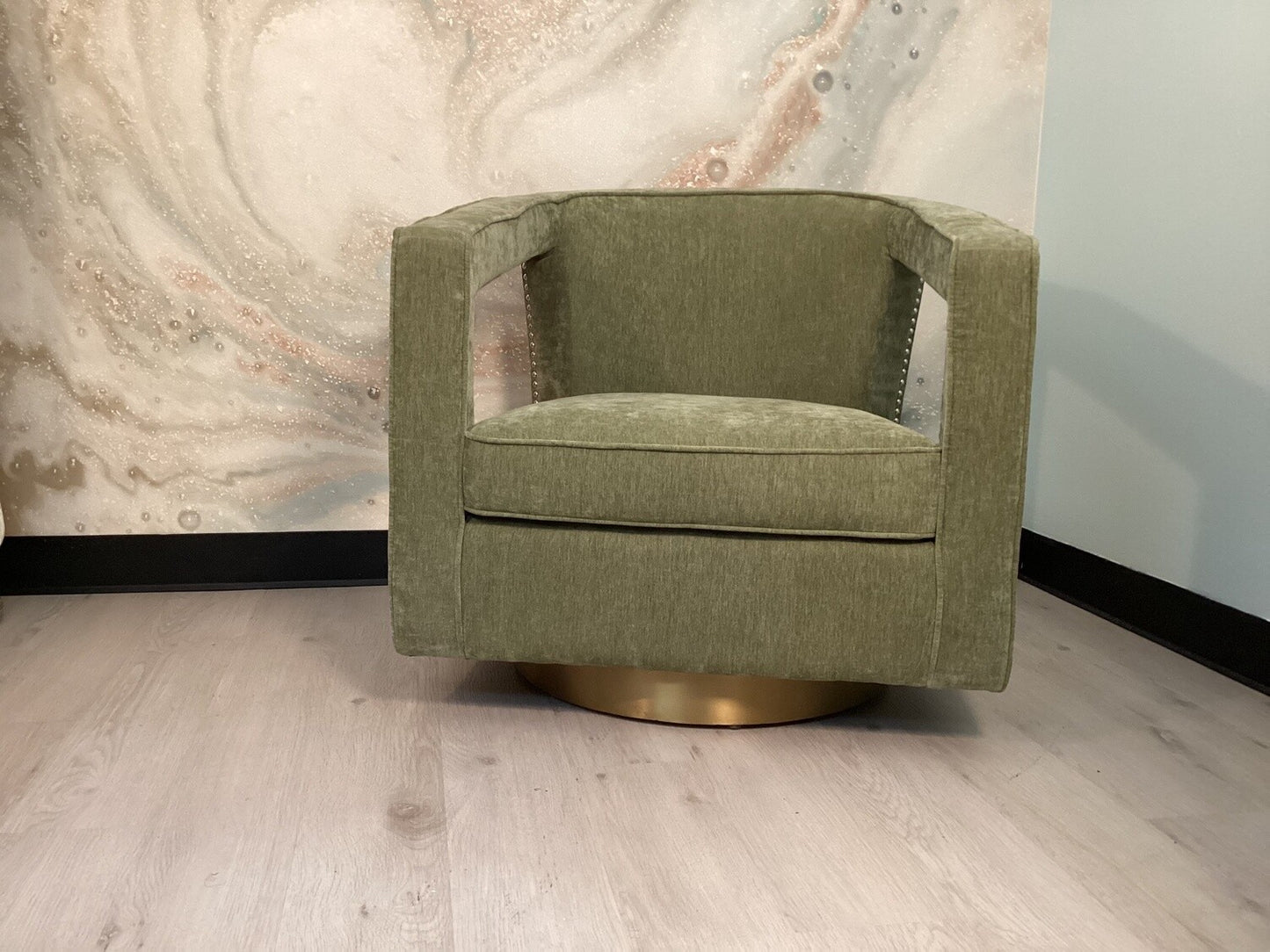 Green Swivel Contemporary Chair- Local Pick Up Only