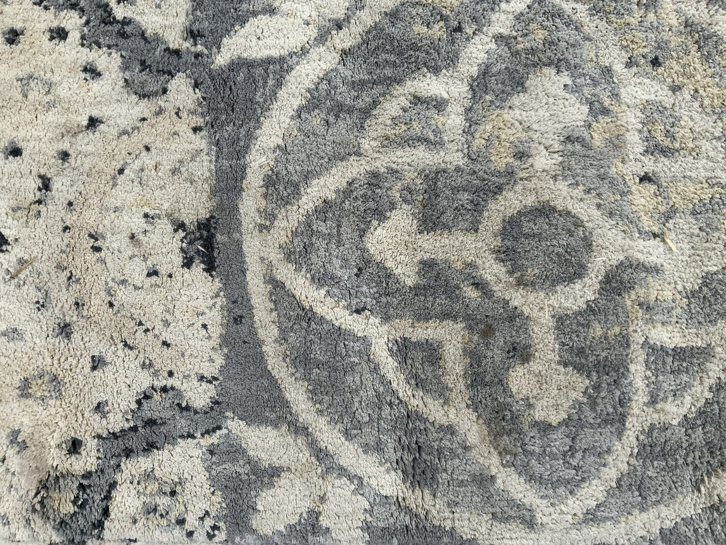 Neutral cream and navy rug (4' 10" x 7' 6")-OPEN BOX