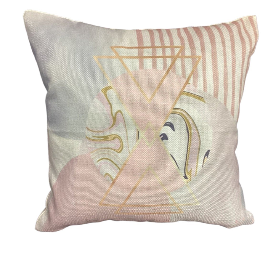 Pink Abstract Pillow Cover (16”x16”)
