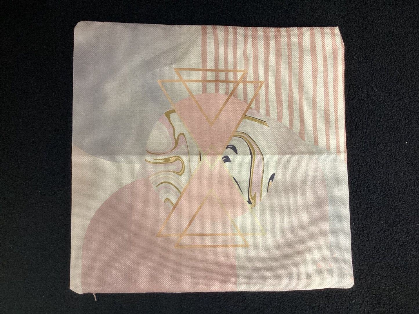 Pink Abstract Pillow Cover (16”x16”)