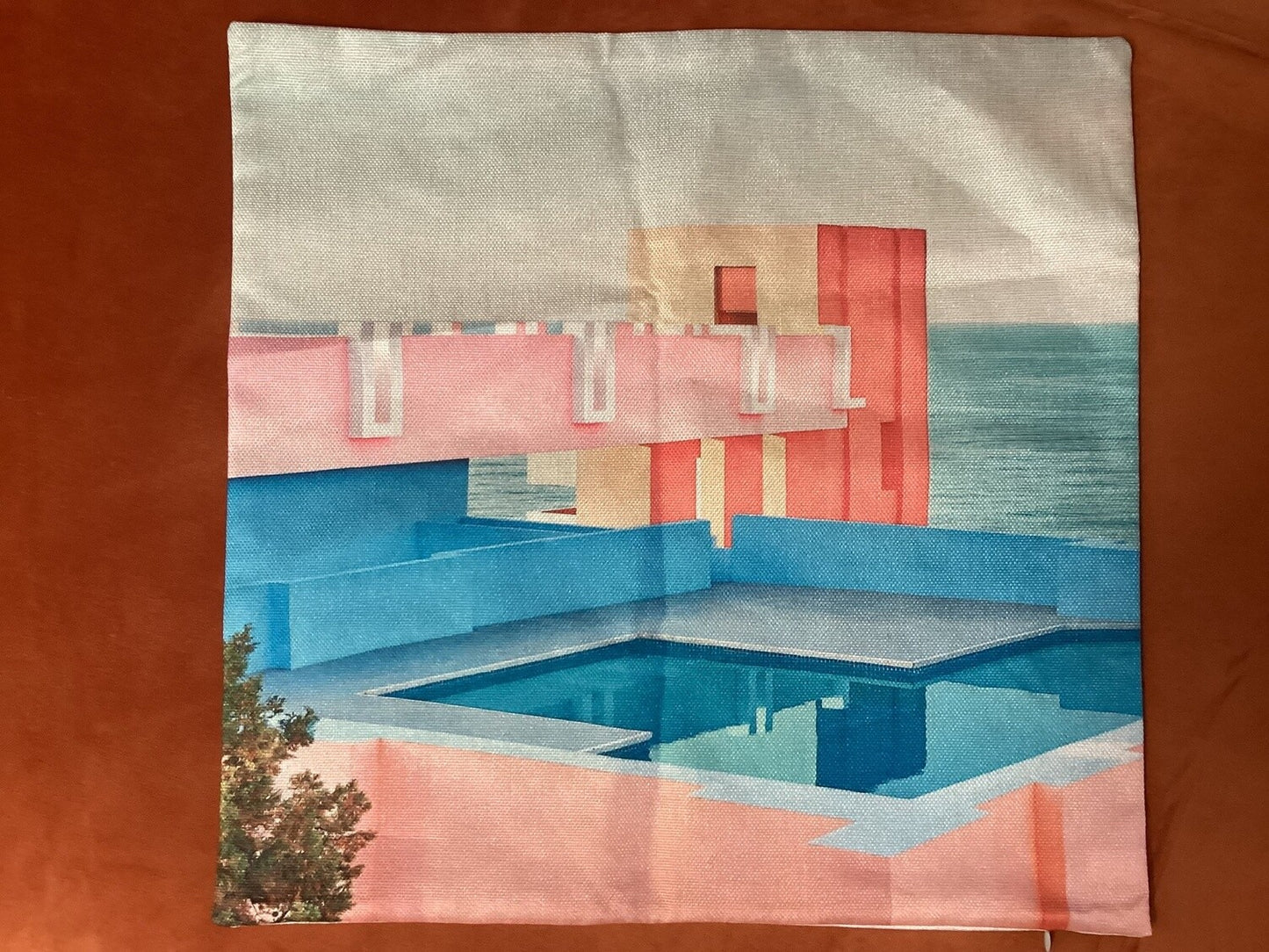 Poolside Abstract Pillow Cover (18”x18”)-OPEN BOX