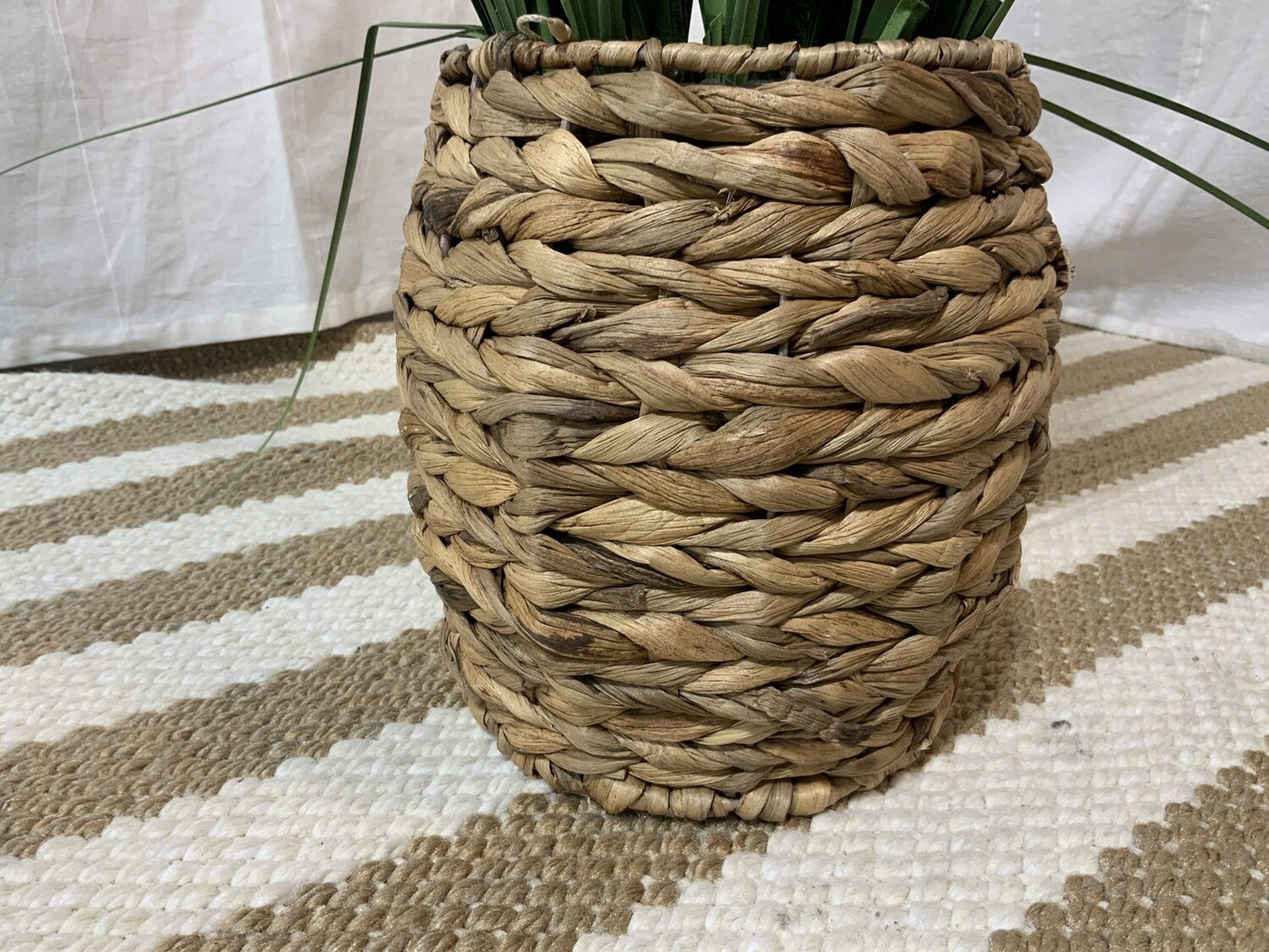 Faux Grass in Woven Basket Planter*OPEN BOX- Local Pick Up Only
