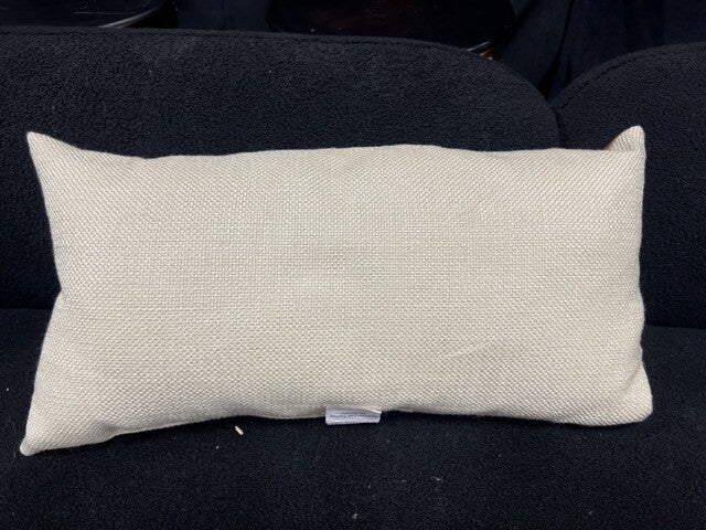 Lumbar Leather Accent Pillow 12x 24-Open Box