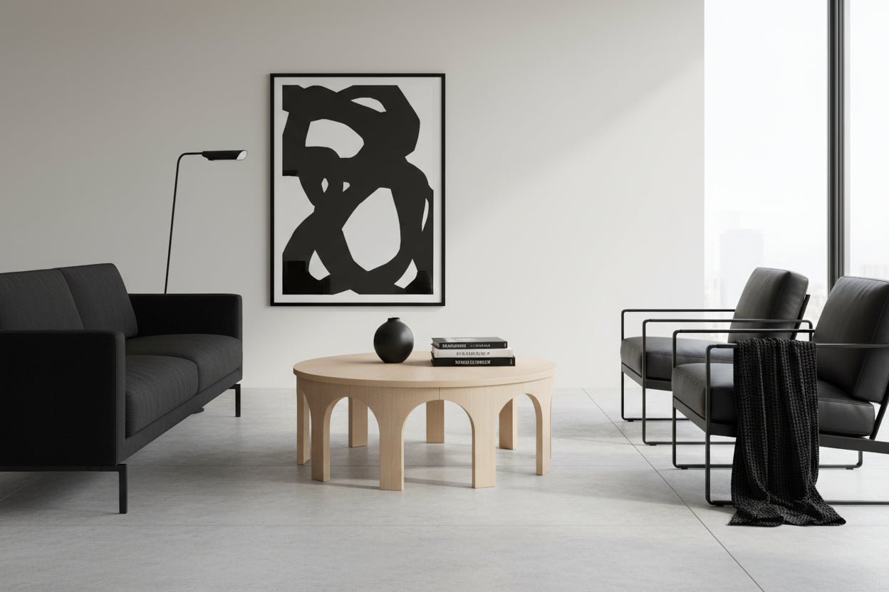 The Riz Solid Wood/Oak Veneer Coffee Table