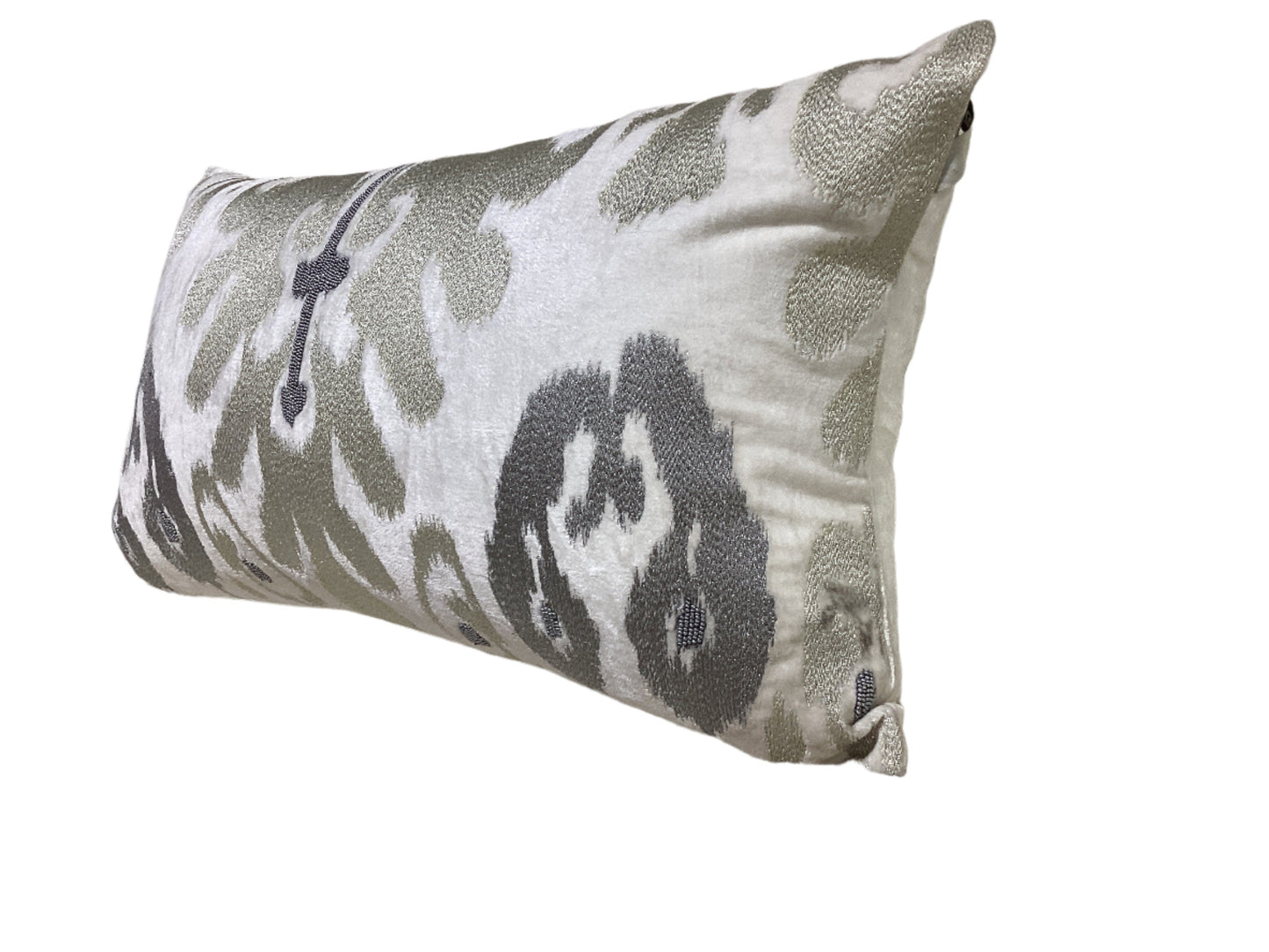 Gold, Silver, and White Decorative Pillow