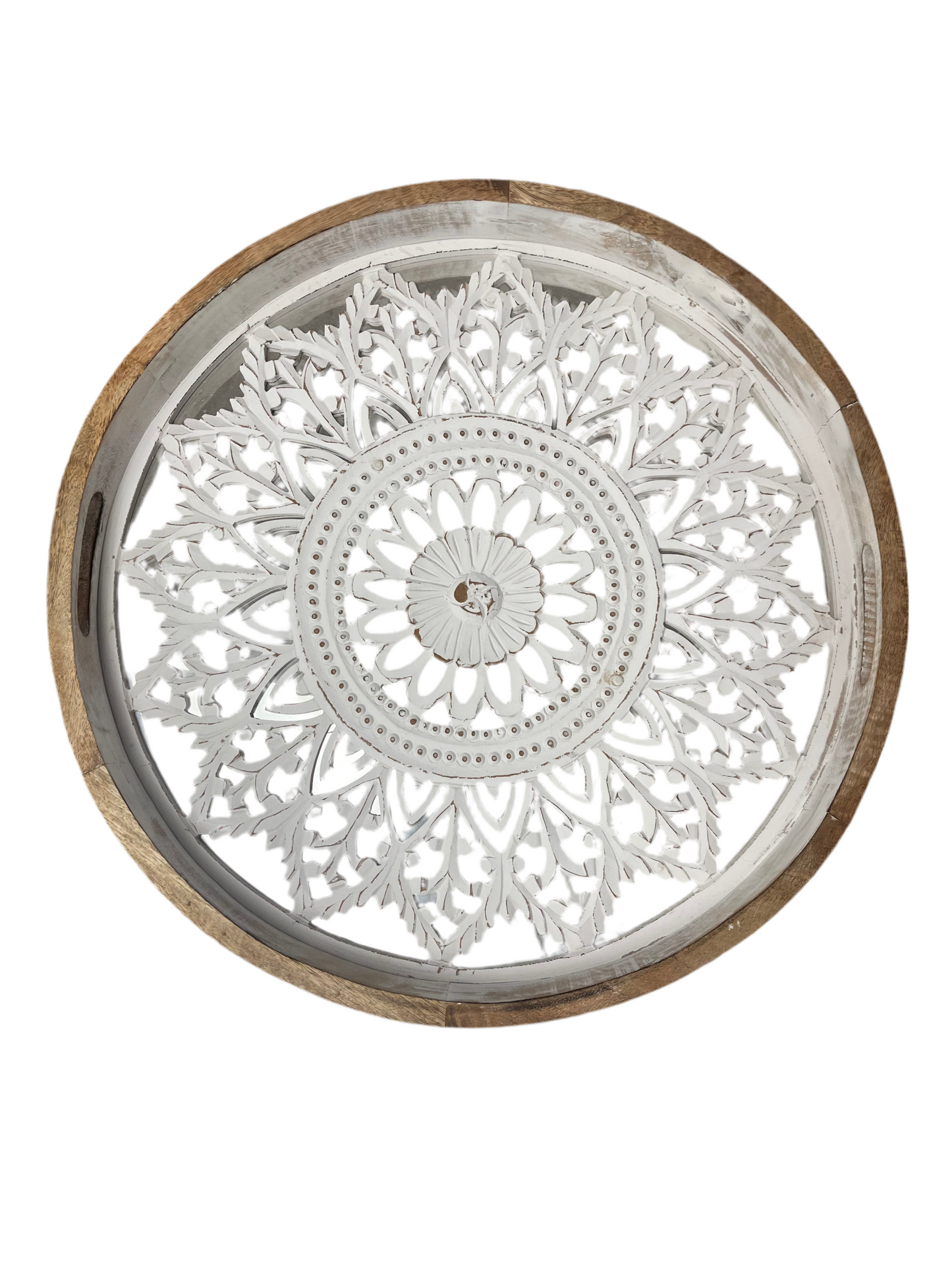 Carved Wooden Table Tray – 26.5"