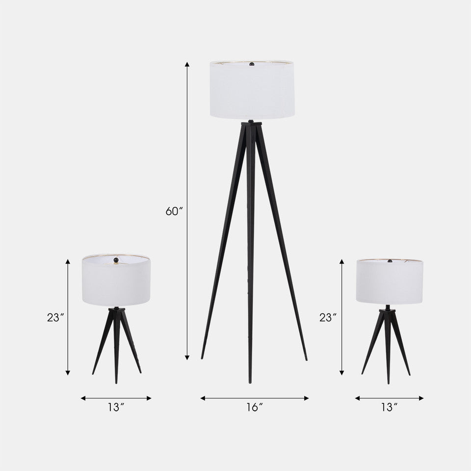 Metal Table & Floor Tripod Lamps S/30-