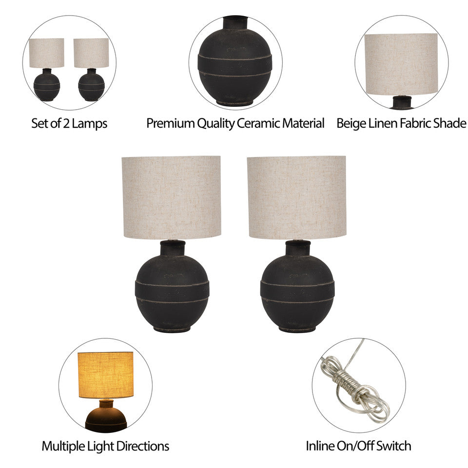 Ceramic 18" Table Lamp S/2