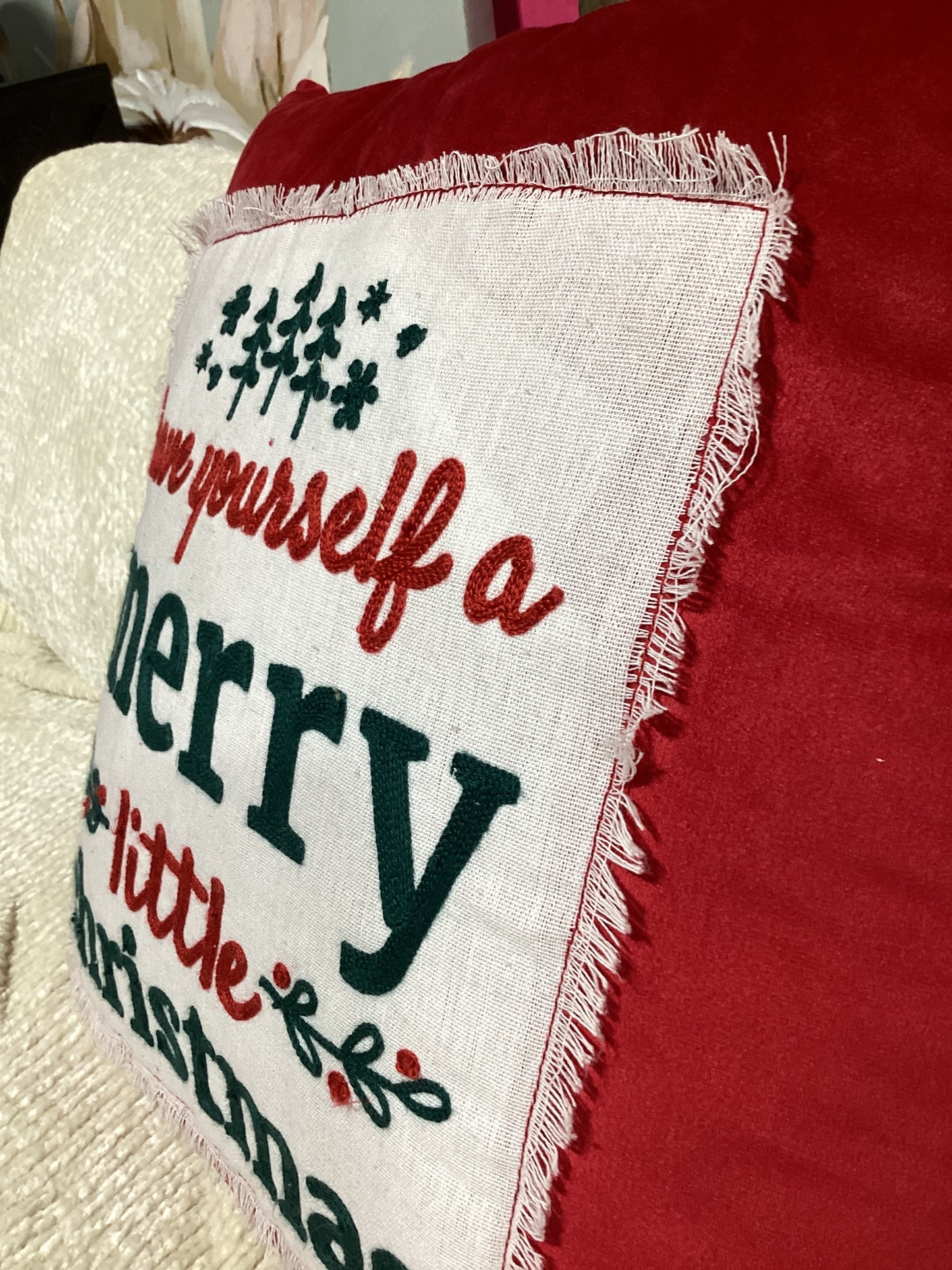 Merry Christmas decorative pillow *OPEN BOX