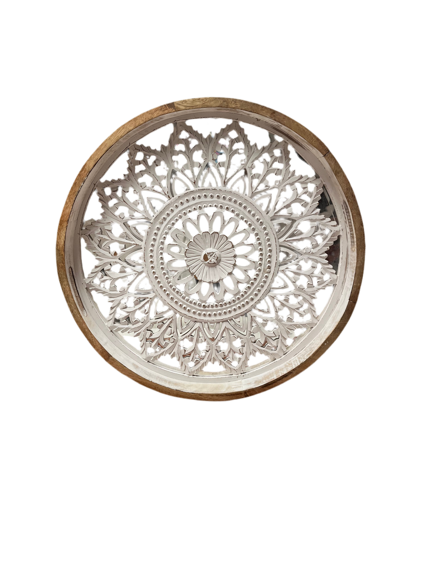 Carved Wooden Table Tray – 26.5"