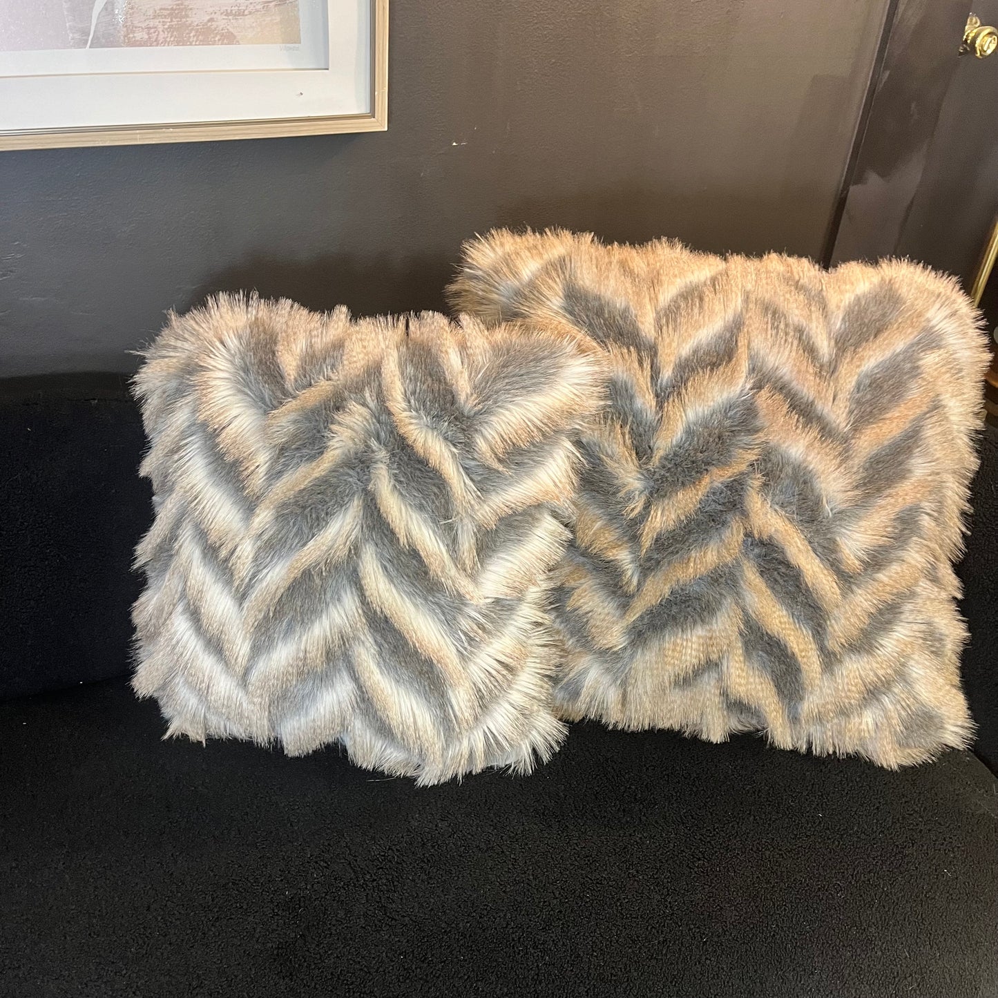 Faux Fur Mink pillow 21"X21"