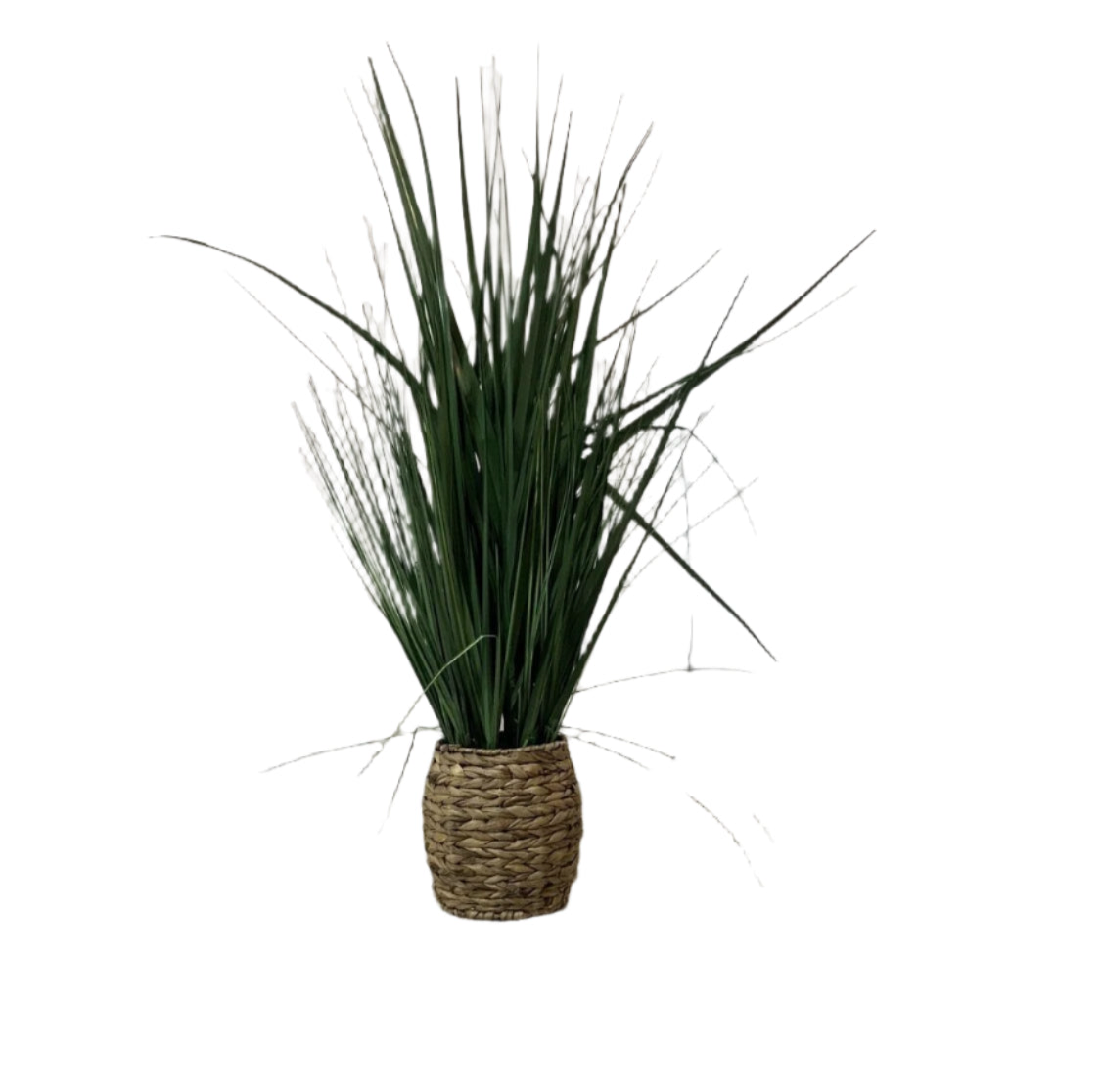 Faux Grass in Woven Basket Planter- Local Pick Up Only