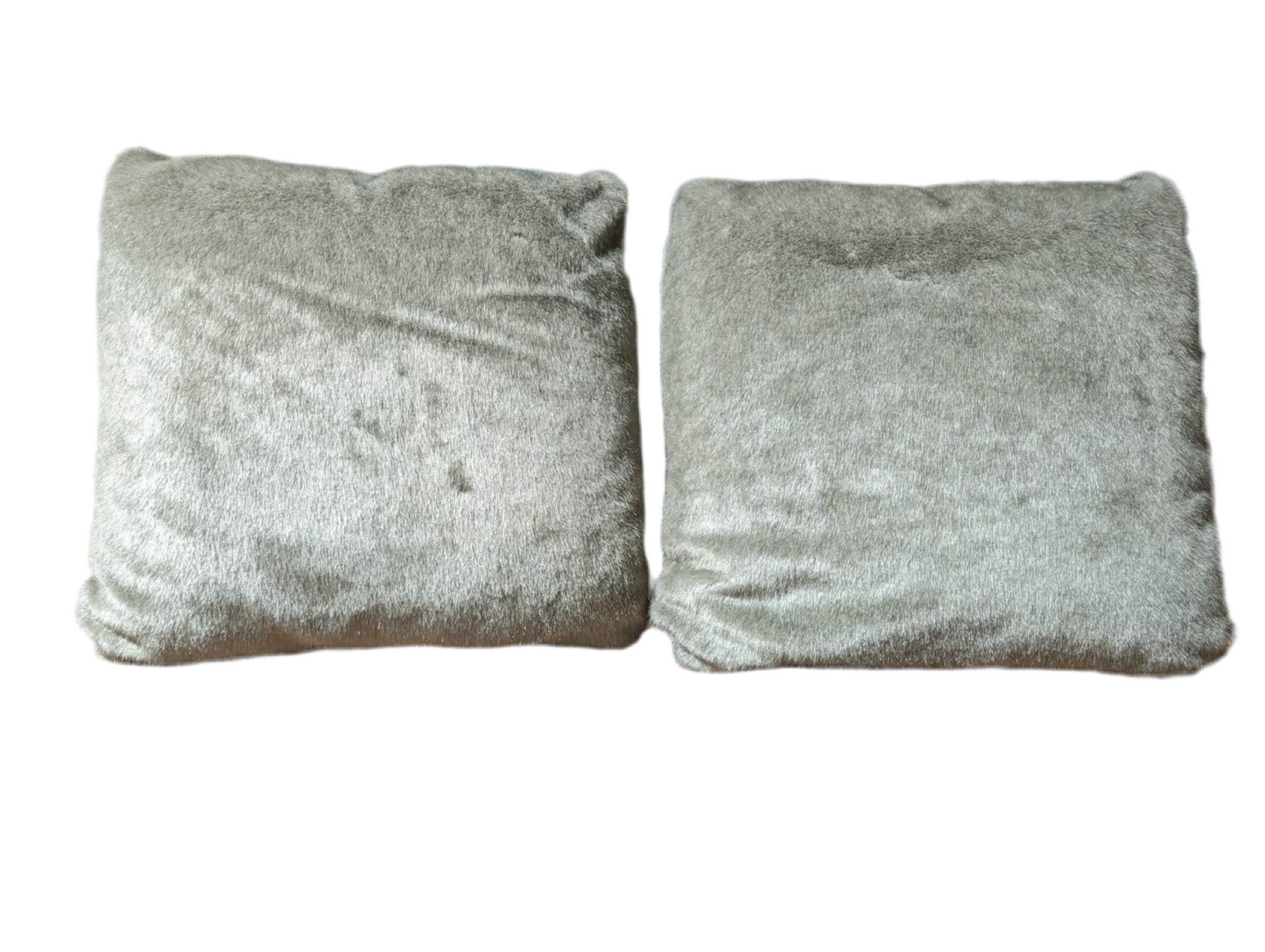 Faux Fur Taupe Pillows – Set of 2 (Open Box)