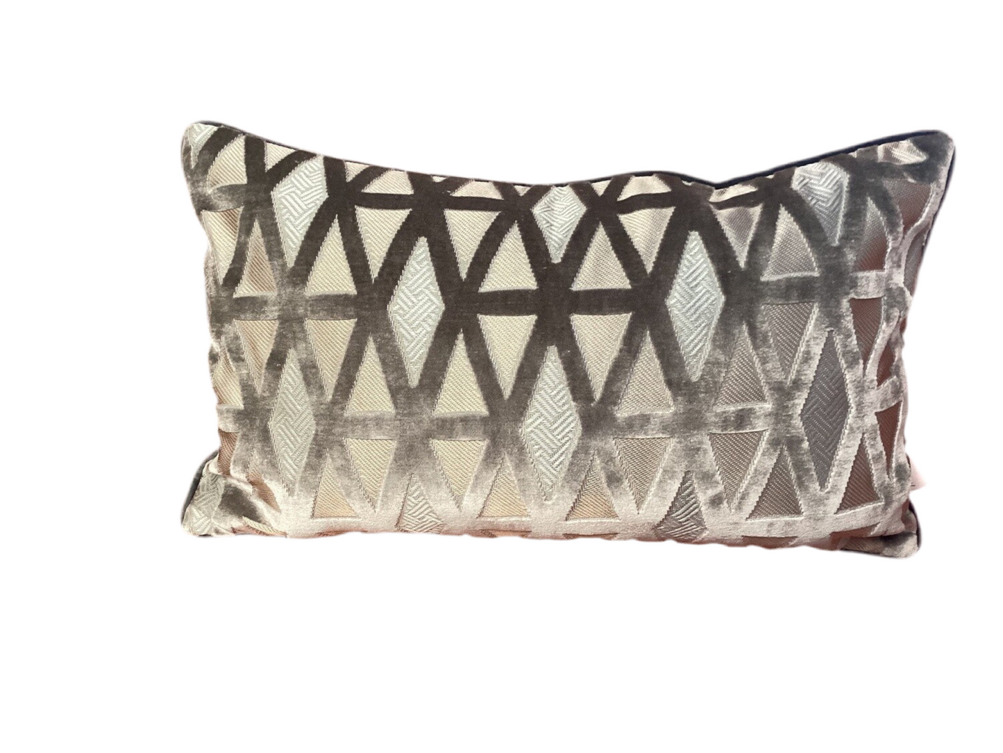 Silver Gold Geometric Velvet Pillow Covers (12”x20”)