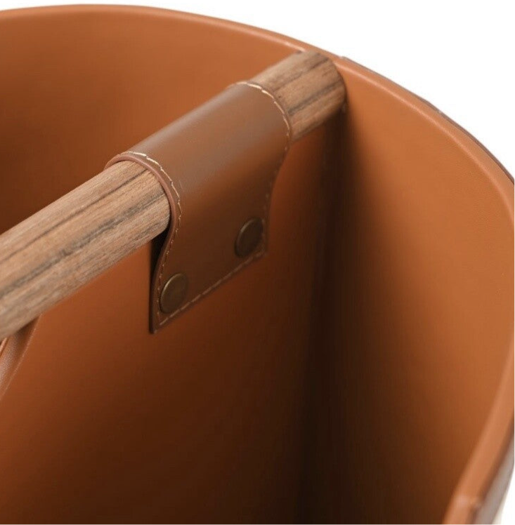 Leather Magazine Basket