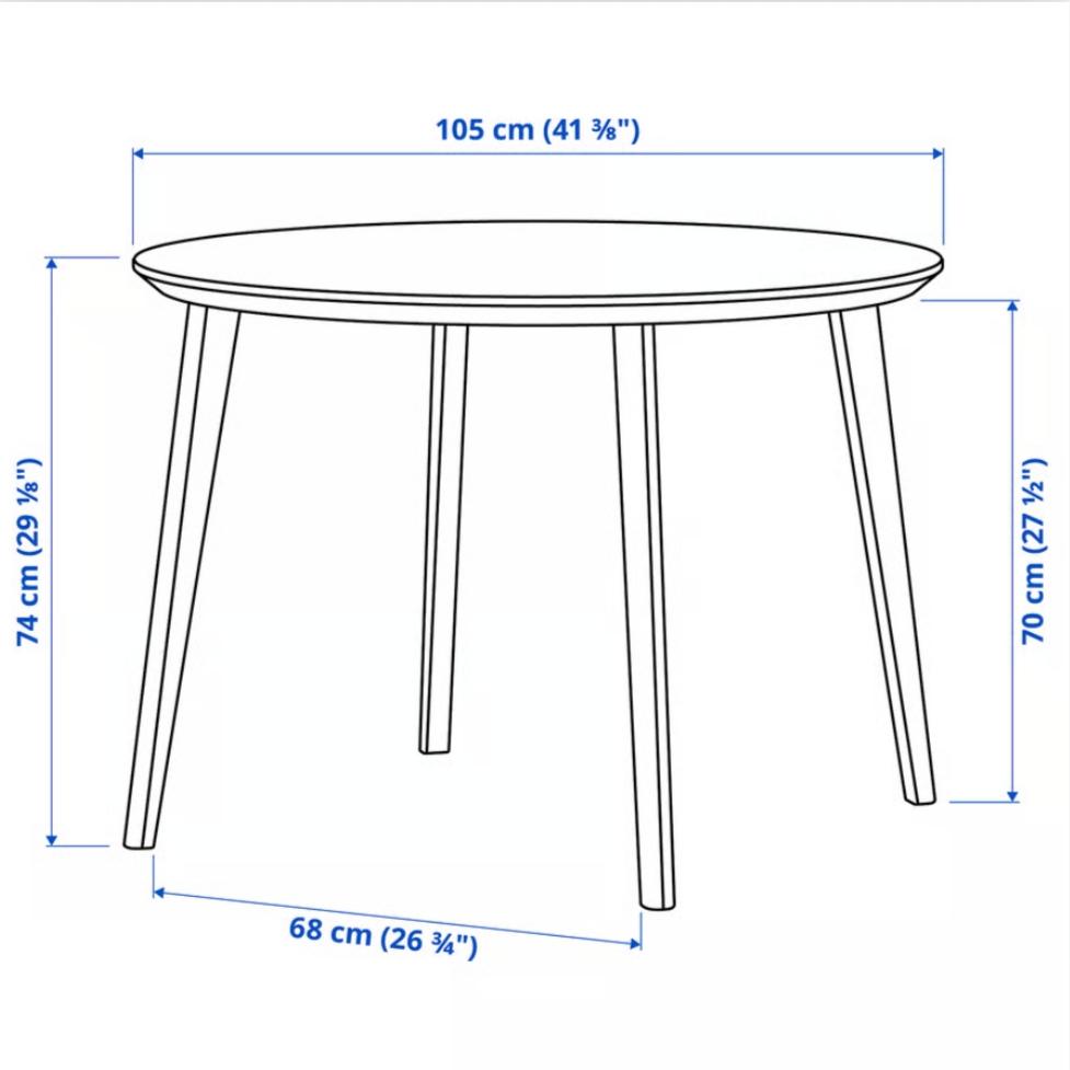 Light Tan Round Wood Table