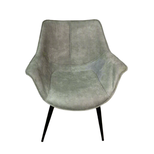 Gray suede chair with black wood legs SET OF 2 *OPEN BOX- Local Pick Up Only