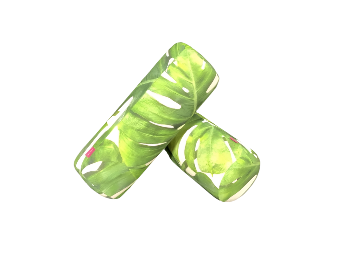 Green Leaf Bolster Pillows set of 2 *OPEN BOX