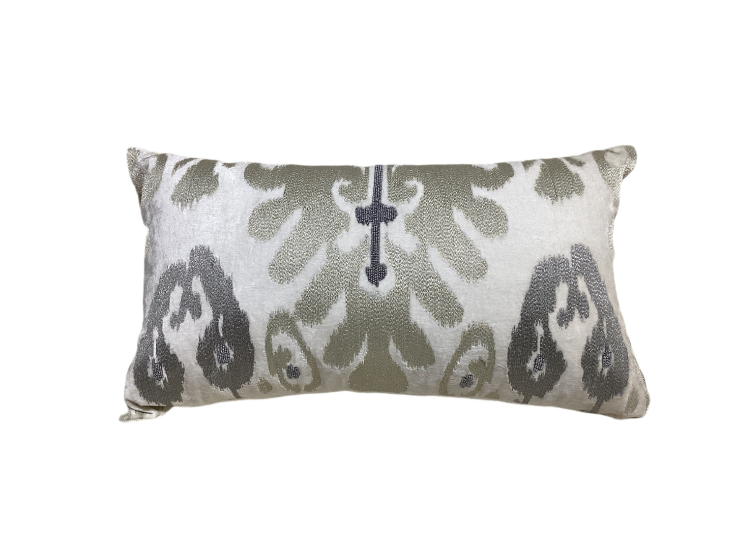 Gold, Silver, and White Decorative Pillow