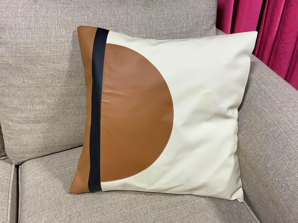 Modern Faux Leather Accent Pillow 18x18