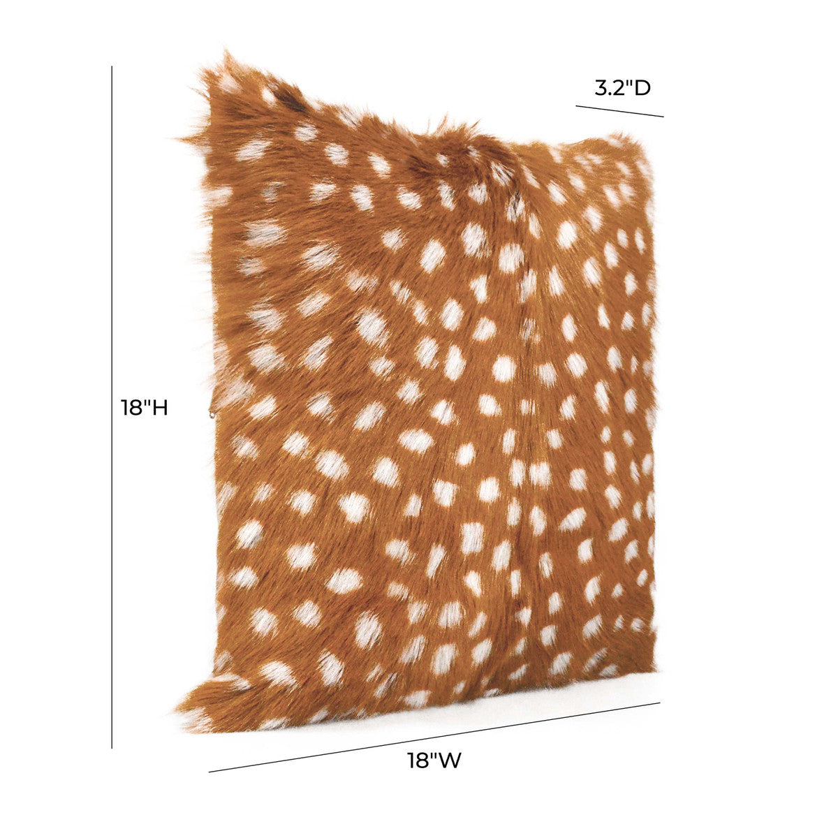 Amber Genuine Goatskin Square Pillow