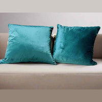 Aqua-Teal Velvet Pillows (Set of 2)