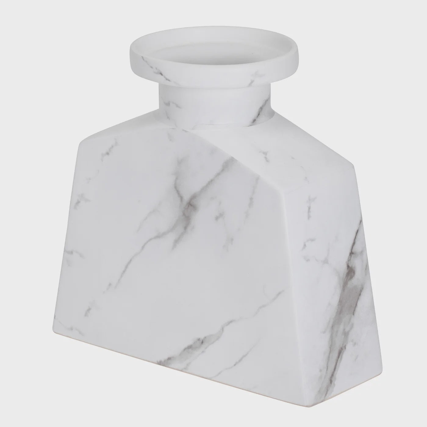 Aris Marble Ceramic 9.25h" Wide Tapered Urn Vase *OPEN BOX