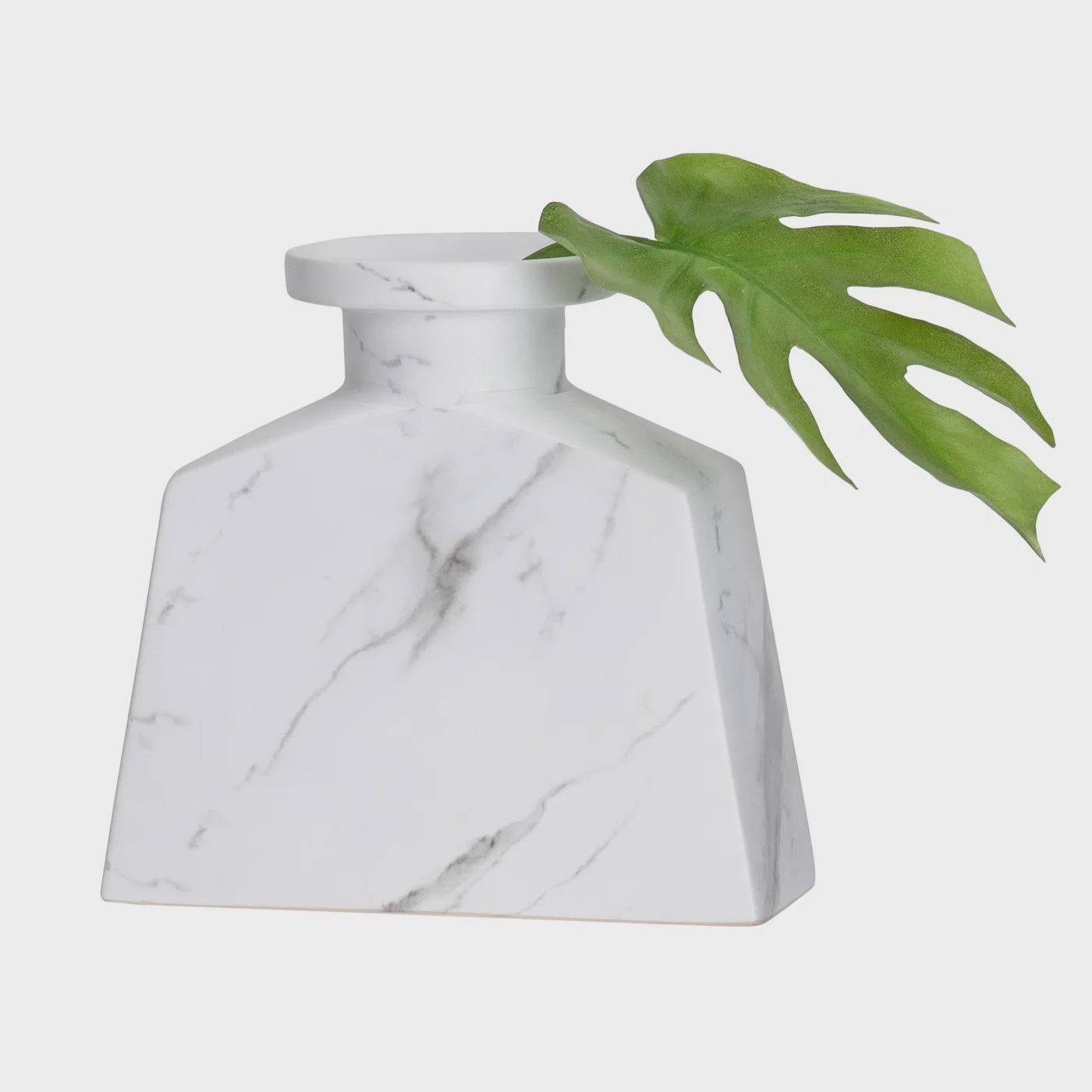 Aris Marble Ceramic 9.25h" Wide Tapered Urn Vase *OPEN BOX