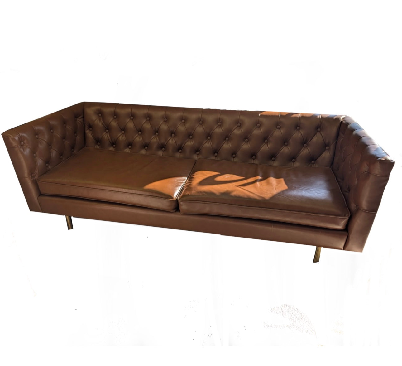 Brown Faux Leather Sofa- Local Pick Up Only