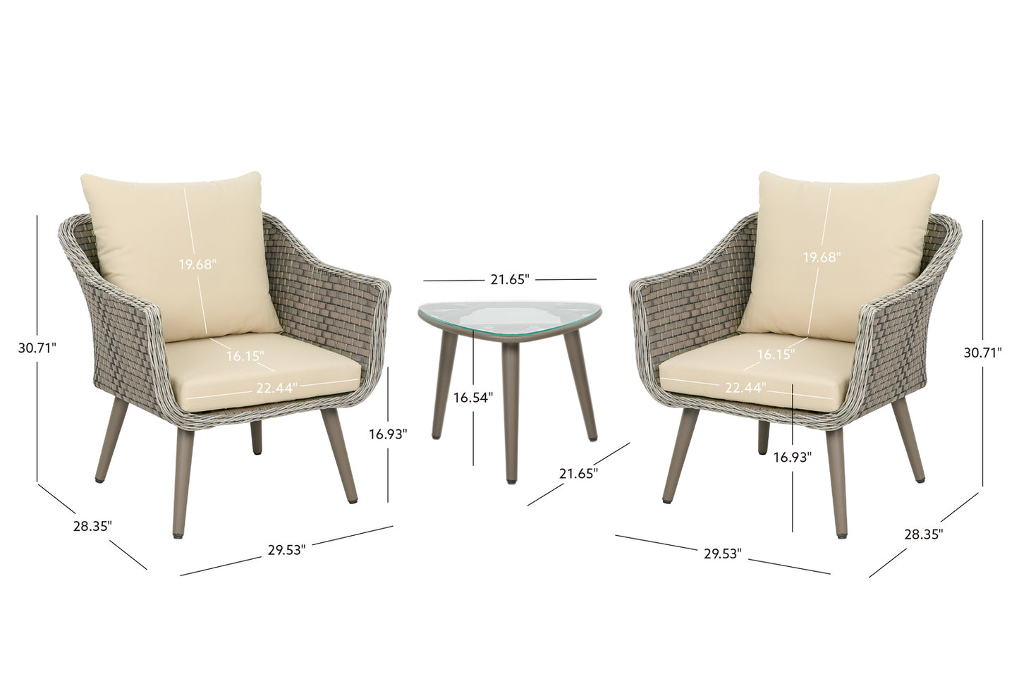 Gray 3PC Outdoor Set- Local Pick Up Only