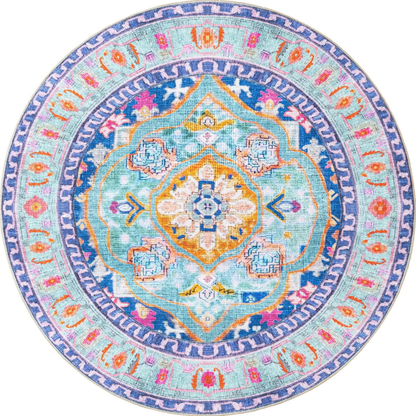 Timeless Round Rug Blue 7' 7 x 7' 7