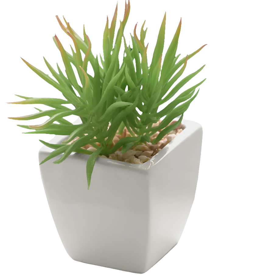 Tapered Mini faux succulent potted plant-spike open box-8151